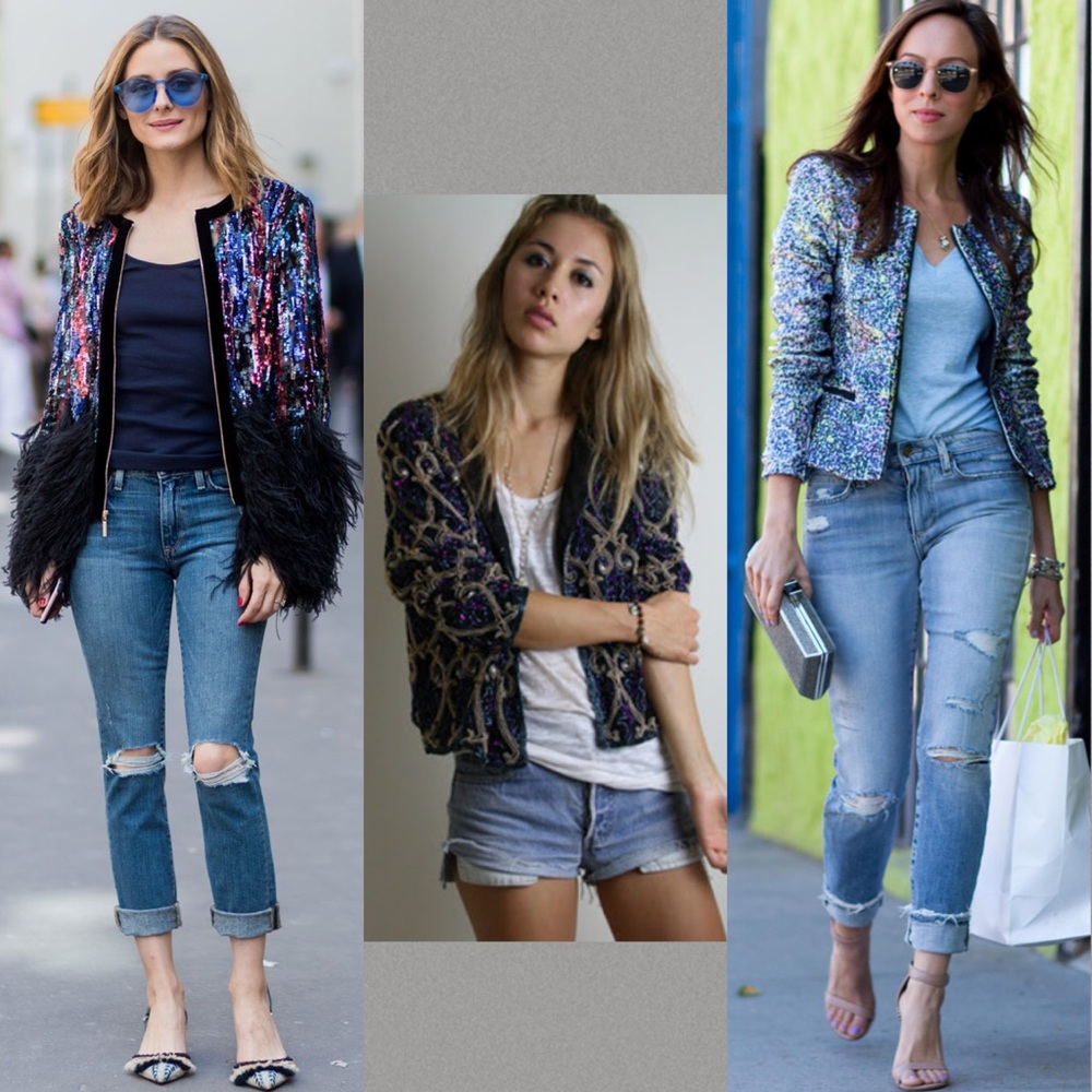 80’s Vintage beaded/sequin silk jacket - Picture 10 of 11